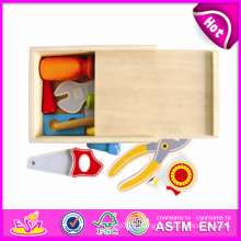 2014 Nouveau Coloré En Bois Enfants Jouet Outils, Popualr Enfants En Bois Jouet Outils Ensemble, Vente Chaude Éducation DIY Bébé Jouet Outils Boîte W13e026